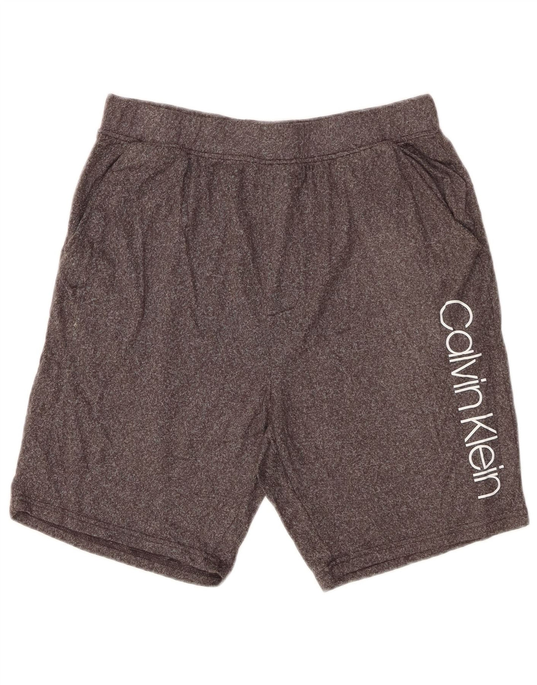 CALVIN KLEIN Herren-Sportshorts mit Grafik, mittelgrau meliertes Polyester