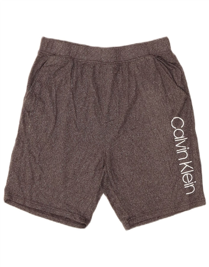CALVIN KLEIN Herren-Sportshorts mit Grafik, mittelgrau meliertes Polyester