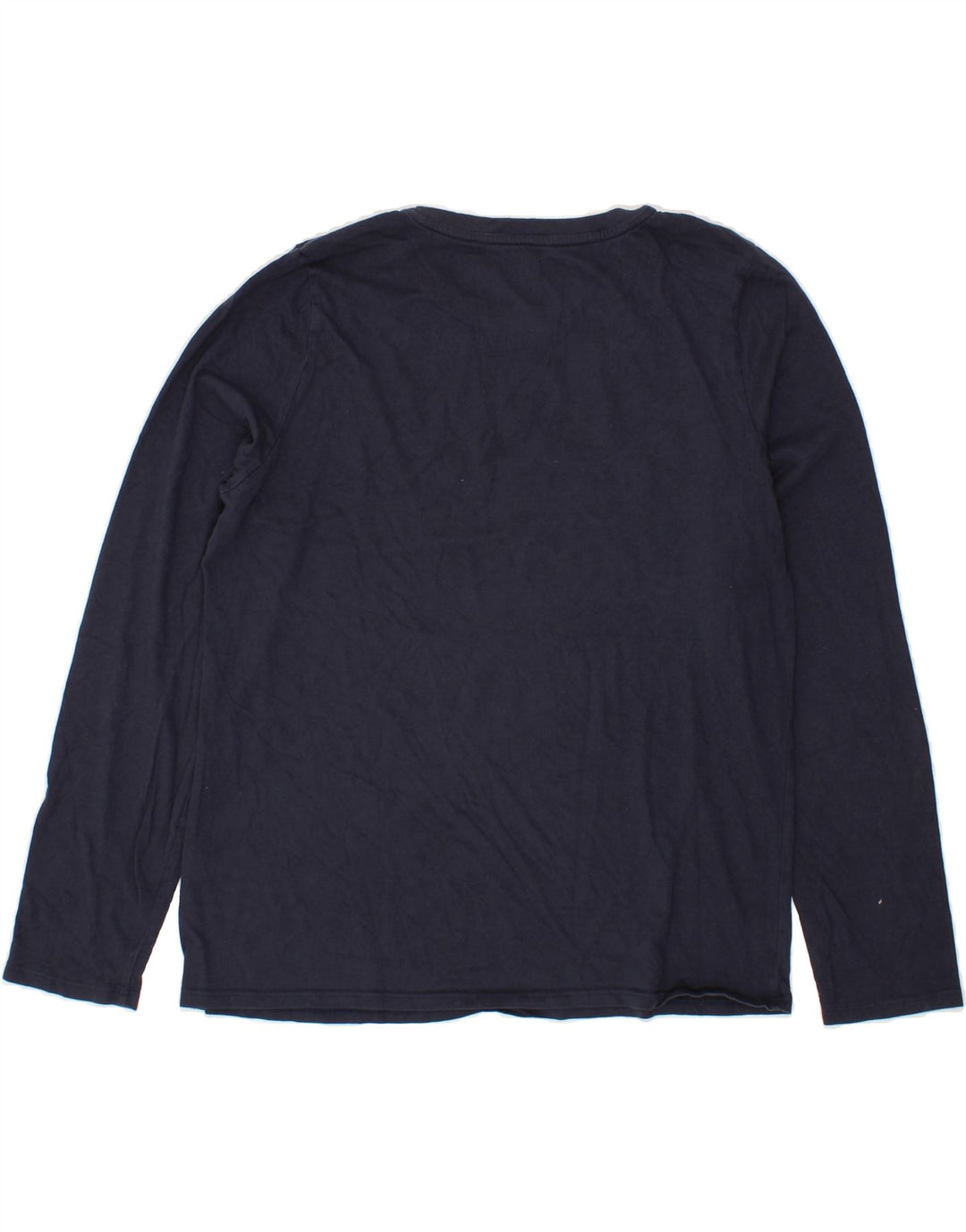 L.L.BEAN Womens Graphic Top Long Sleeve UK 14 Medium Navy Blue Cotton Vintage L.L.Bean and Second-Hand L.L.Bean from Messina Hembry 