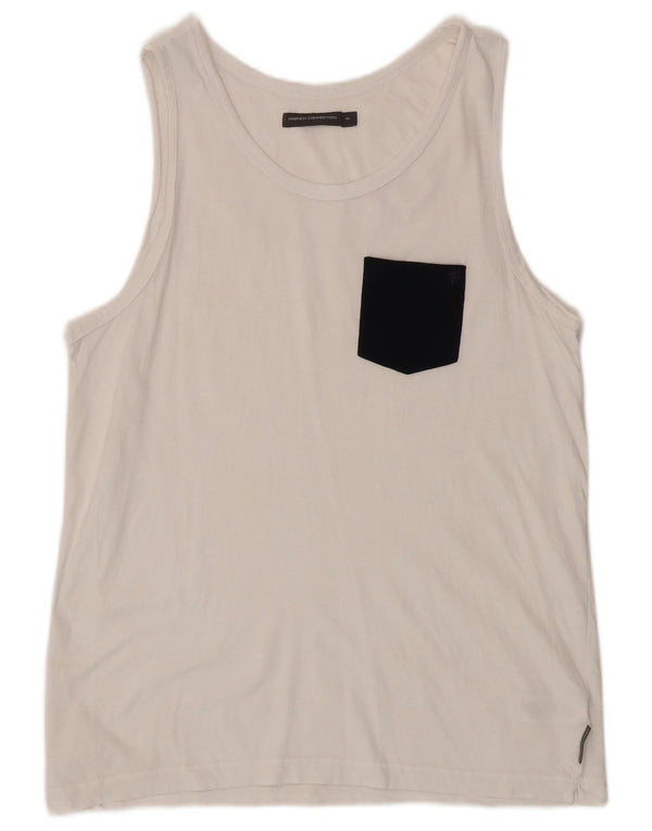 French Connection Damen-Trägershirt UK 18 XL Weiße Colourblock-Baumwolle