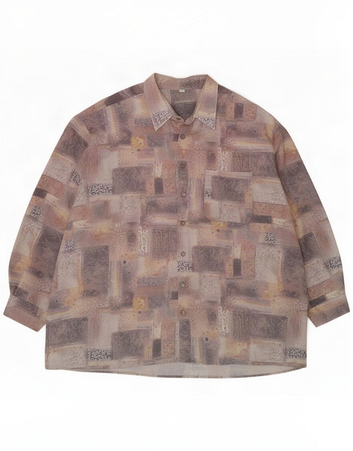 Vintage Herren-Hemd mit abstraktem Muster, Größe 48 3XL, mehrfarbig