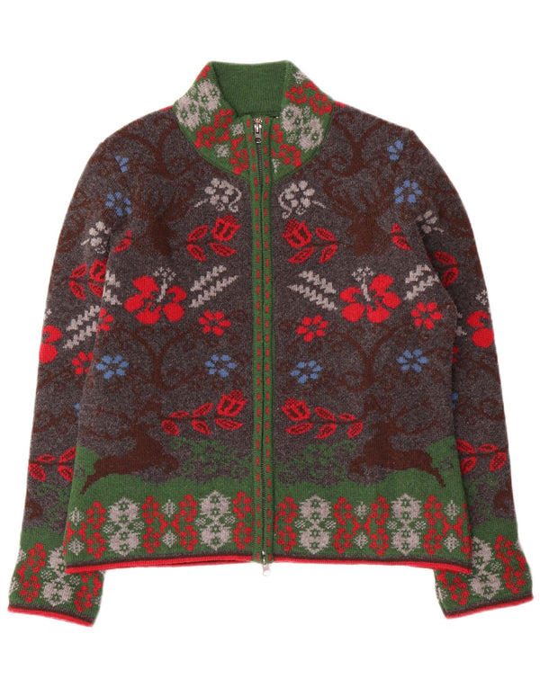 H.MOSER Damen-Cardigan-Pullover EU 46 XL Mehrfarbige Blumenwolle