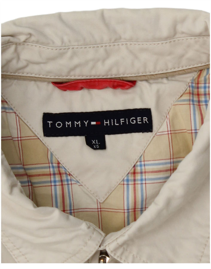 TOMMY HILFIGER Herren Bomberjacke UK 42 XL Weiße Baumwolle