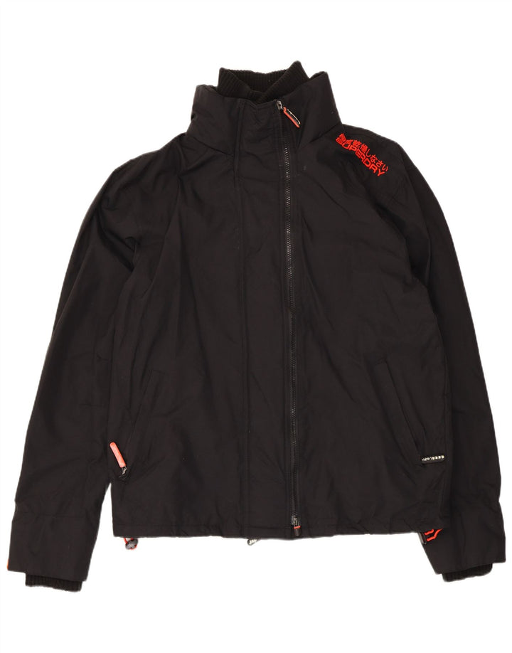 Superdry Damen Windjacke UK 18 XL Schwarz Nylon