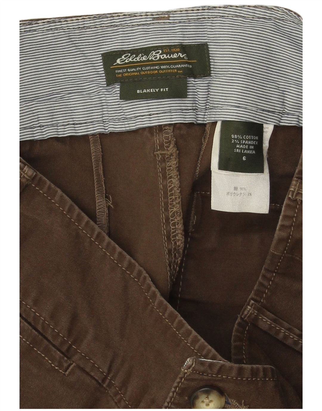 EDDIE BAUER Damen Blakely Fit Chino Shorts US 6 Medium W30 Braune Baumwolle