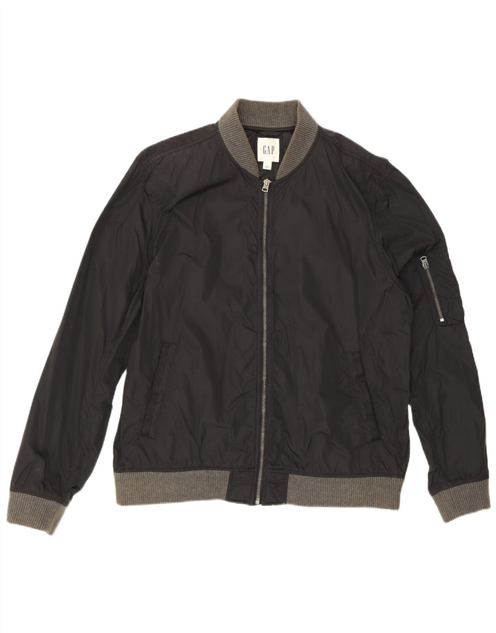 Gap Herren Bomberjacke UK 40 Large Schwarz Nylon