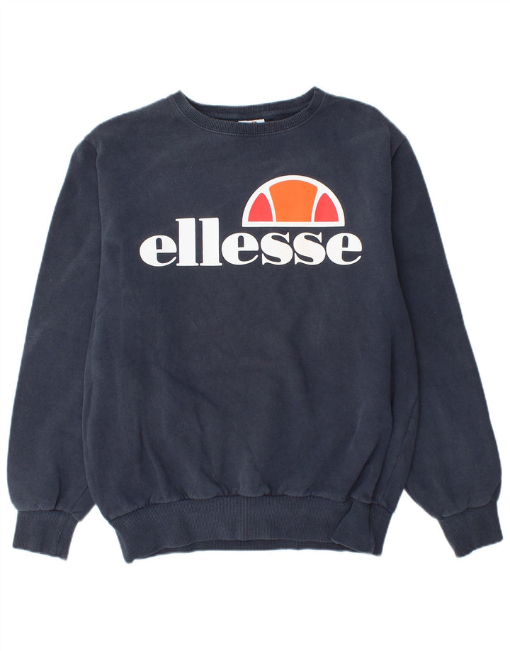 ELLESSE Herren-Sweatshirt mit Grafik, mittlere marineblaue Baumwolle