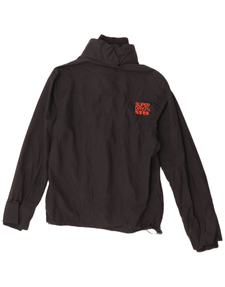 Superdry Damen Regenjacke UK 16 Large Schwarz Nylon