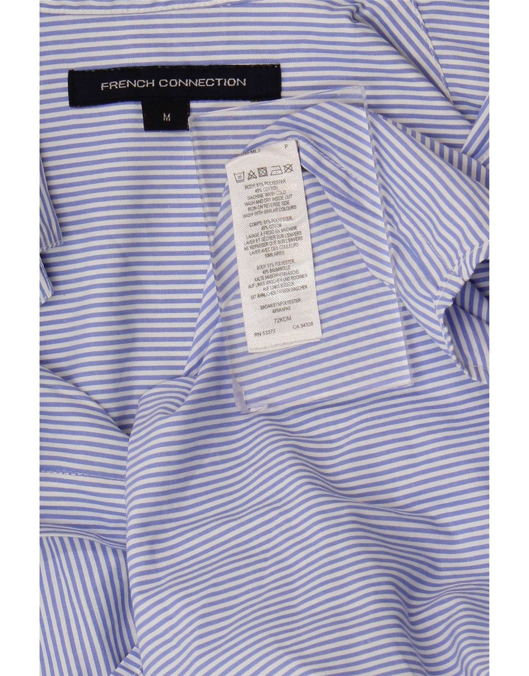 French Connection Damen-Pullovershirt, UK 14, mittelblau, Nadelstreifen