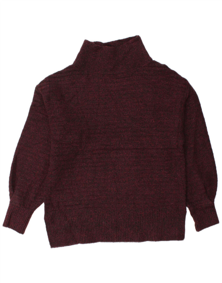 TOPSHOP Rollkragenpullover für Damen, Gr. 8, klein, Burgunderrot meliert