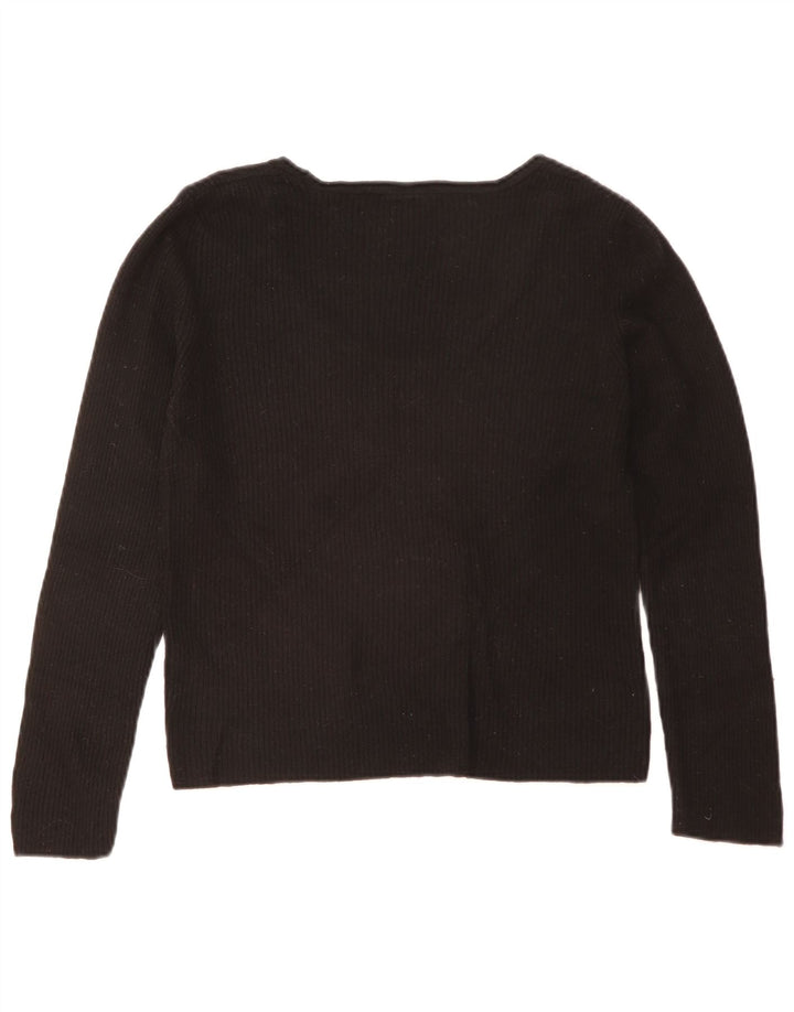 Zara Damen Top Langarm UK 18 XL Schwarz Viskose