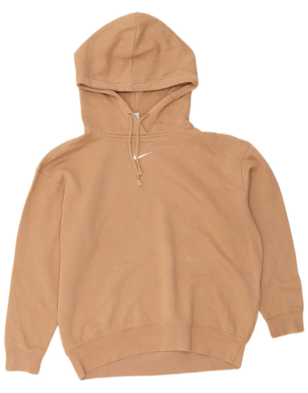 Nike Damen Übergroßer Kapuzenpullover UK 6 XS Beige Baumwolle
