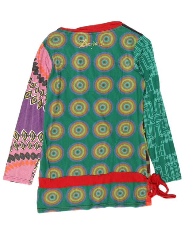 Desigual Womens Graphic Top Langarm UK 14 Large Mehrfarbig Geometrisch