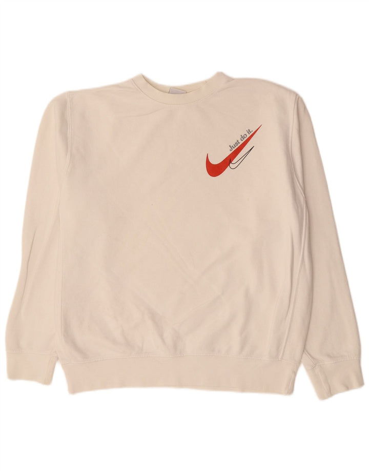 NIKE Herren-Sweatshirt-Pullover aus mittelweißer Baumwolle