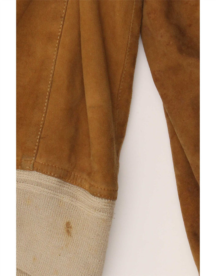 Vintage Herren Wildleder Bomberjacke IT 52 XL Beige Leder