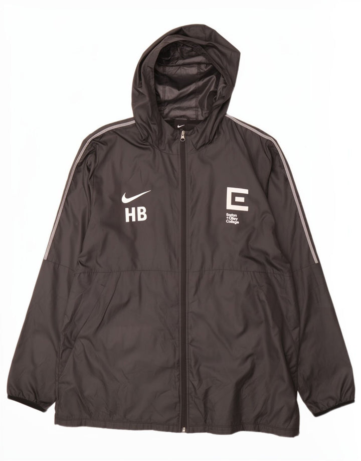 Nike Herren Graphic Hooded Rain Jacket UK 42 XL Schwarz Polyester