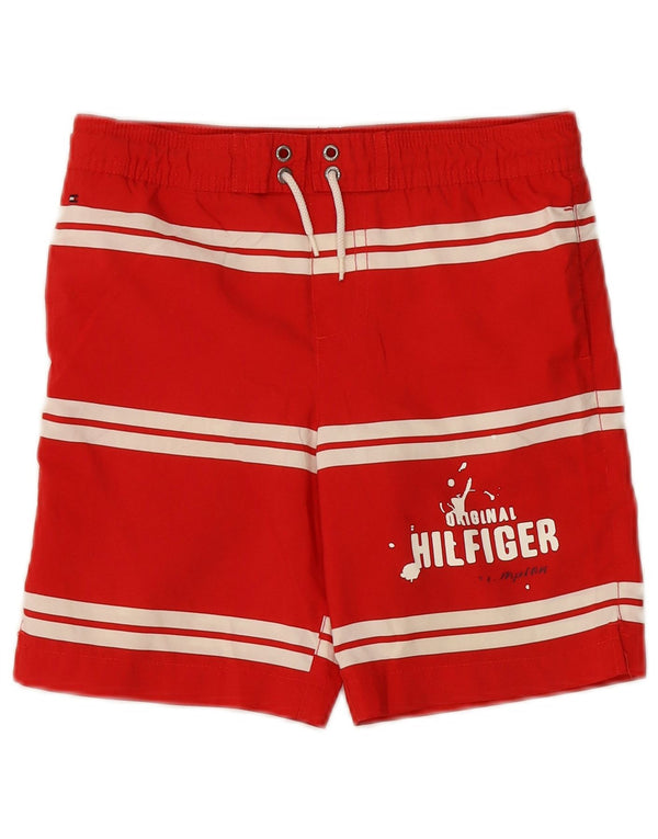 Tommy Hilfiger Jungen Badeshorts mit Grafik, 5–6 Jahre, rot gestreift