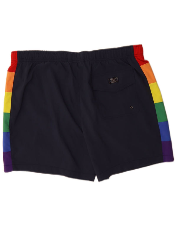 Abercrombie & Fitch Herren Badeshorts XL Blau Colourblock Sports