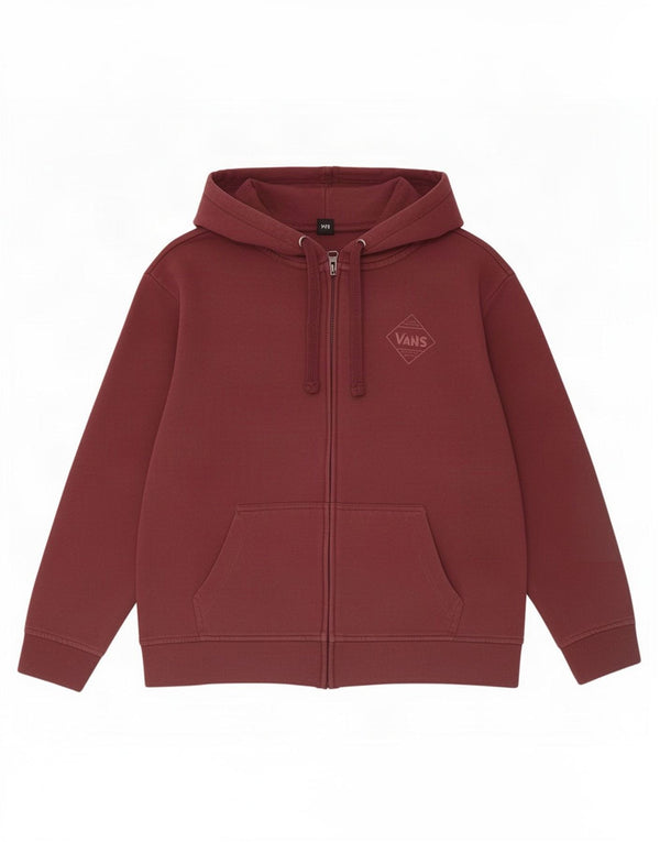 Vans Damen Graphic Oversized Zip Hoodie Sweater UK 10 Small Kastanienbraun Baumwolle