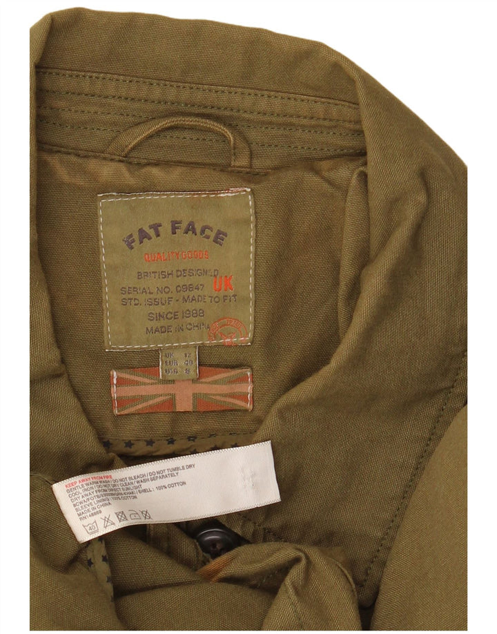Fat Face Damen Militärjacke UK 12 Medium Khaki Baumwolle