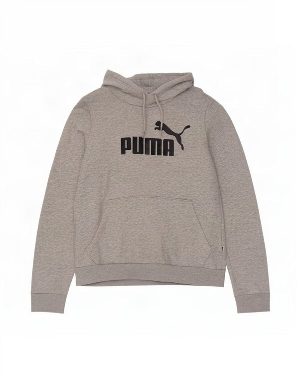 Puma Womens Graphic Hoodie Pullover UK 12 Mittelgraue Baumwolle