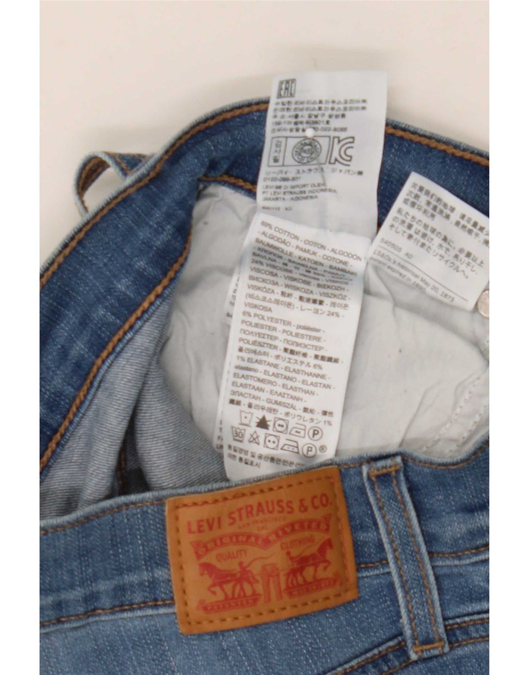 Levi's Damen-Jeansshorts, W26, klein, blaue Baumwolle