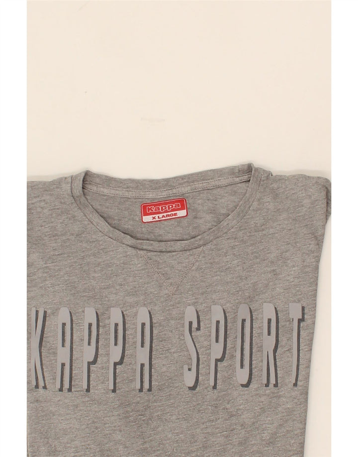 KAPPA Mens Graphic T-Shirt Top XL Grey Cotton Vintage Kappa and Second-Hand Kappa from Messina Hembry 