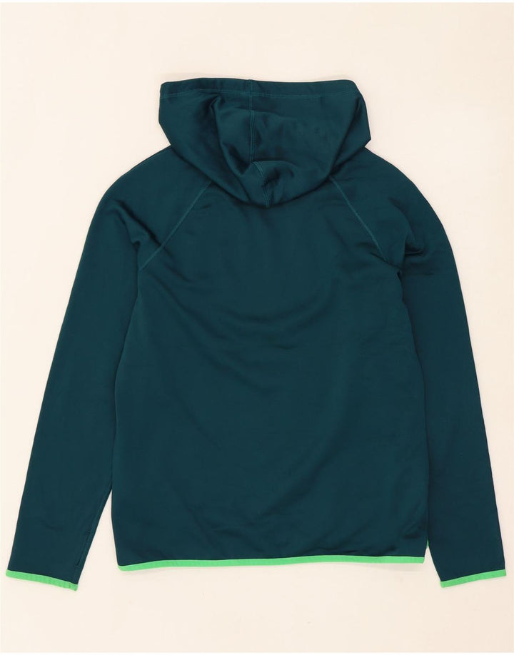 NIKE Womens Dri Fit Graphic Hoodie Pullover UK 14 Mittelgrünes Polyester