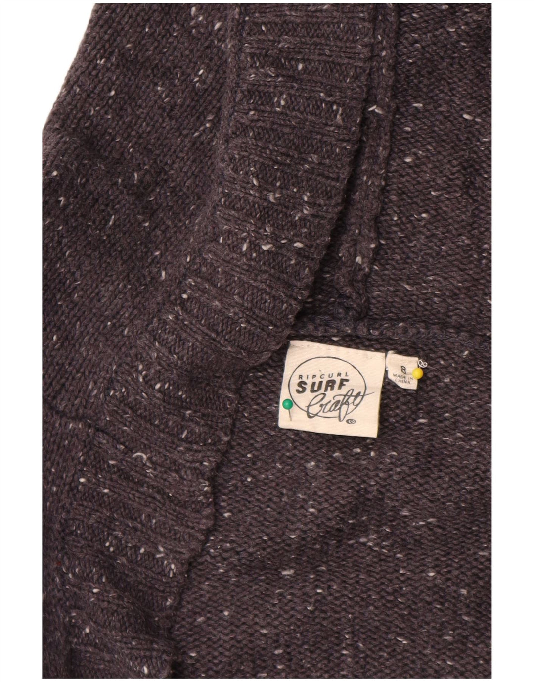 Rip Curl Damen Longline Open Cardigan Pullover UK 14 Mittelgrau meliert
