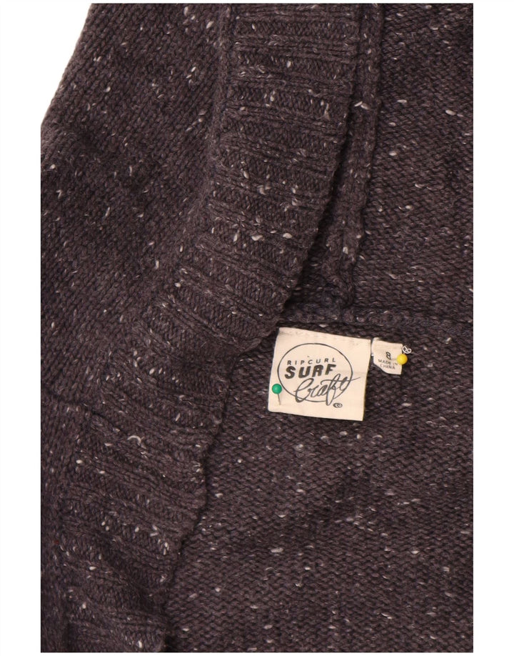 Rip Curl Damen Longline Open Cardigan Pullover UK 14 Mittelgrau meliert
