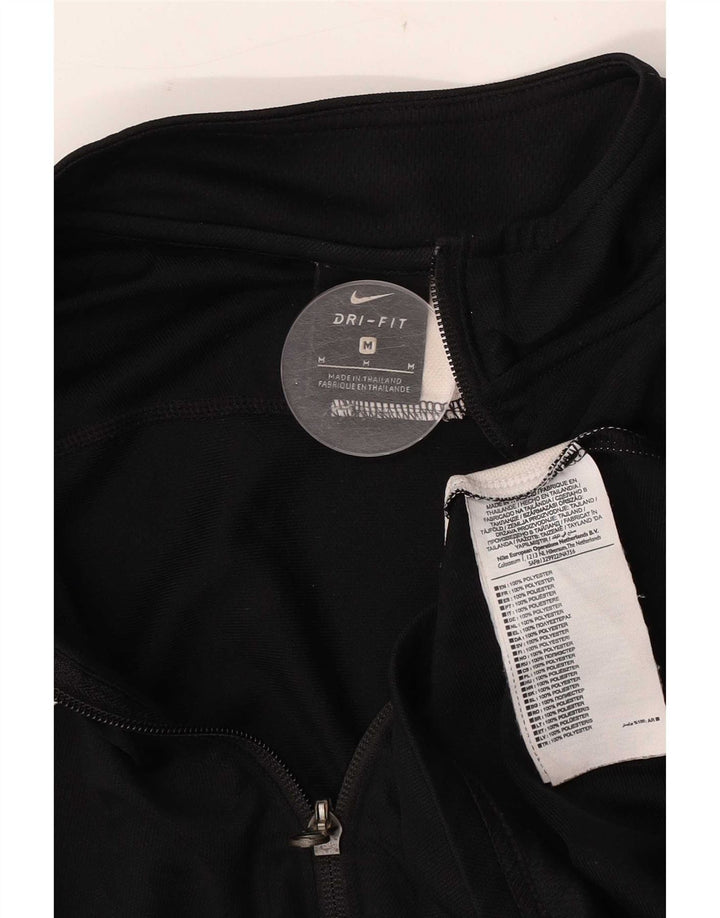 Nike Herren-Dri-Fit-Trainingsanzug-Top-Jacke, mittelschwarzes Farbblock-Polyester