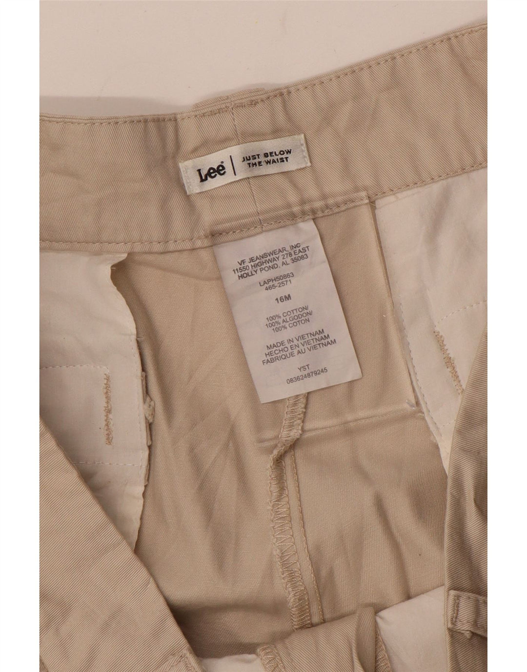 LEE Damen gerade Freizeithose US 16 2XL W36 L31 Beige Baumwolle