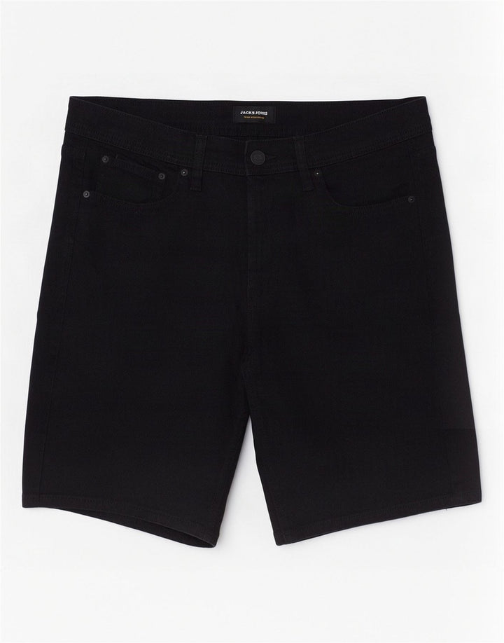 Jack & Jones Herren-Jeansshorts mit normaler Passform, Größe L, W34, schwarze Baumwolle