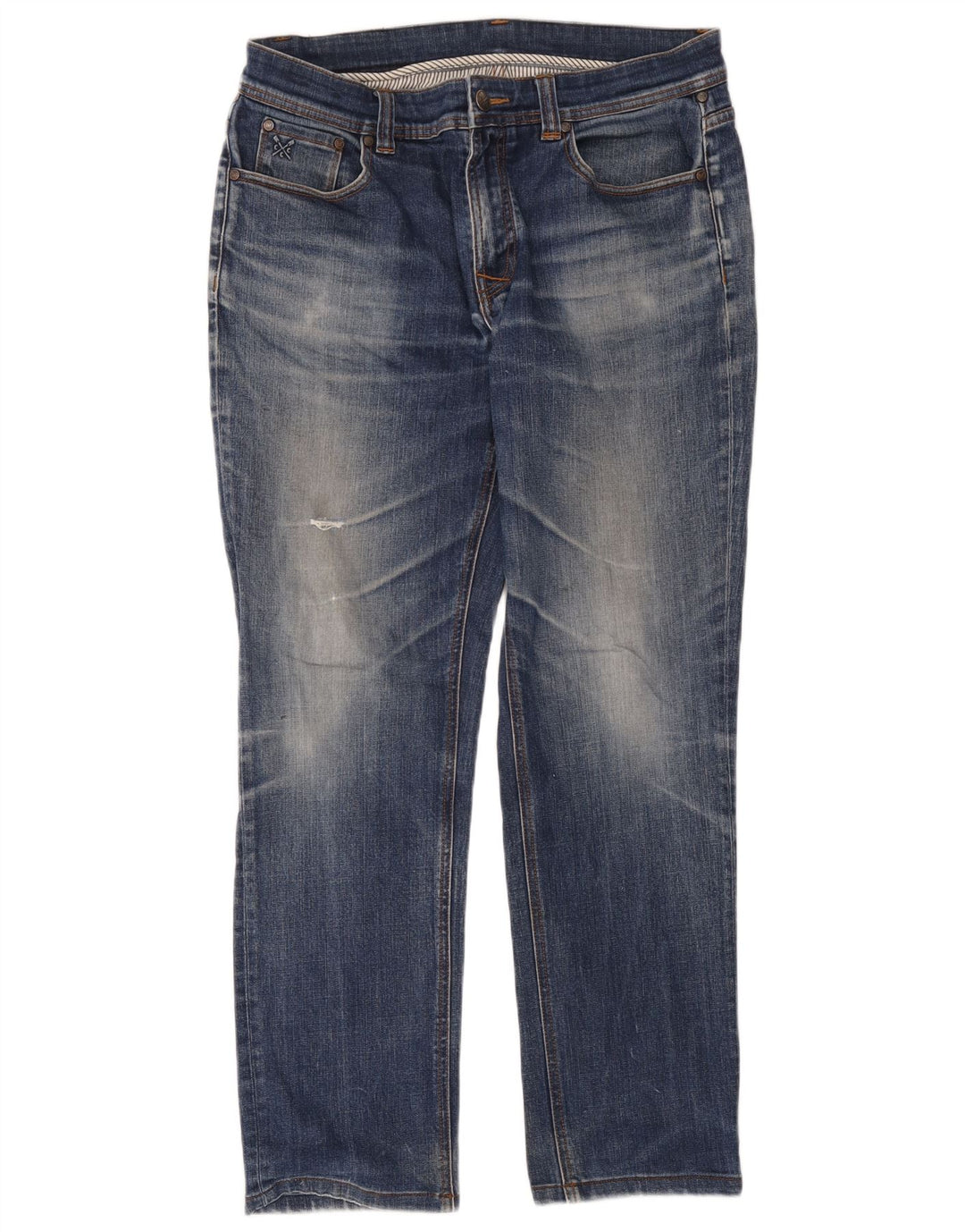 Crew Clothing Herren Straight Jeans W34 L34 Blau