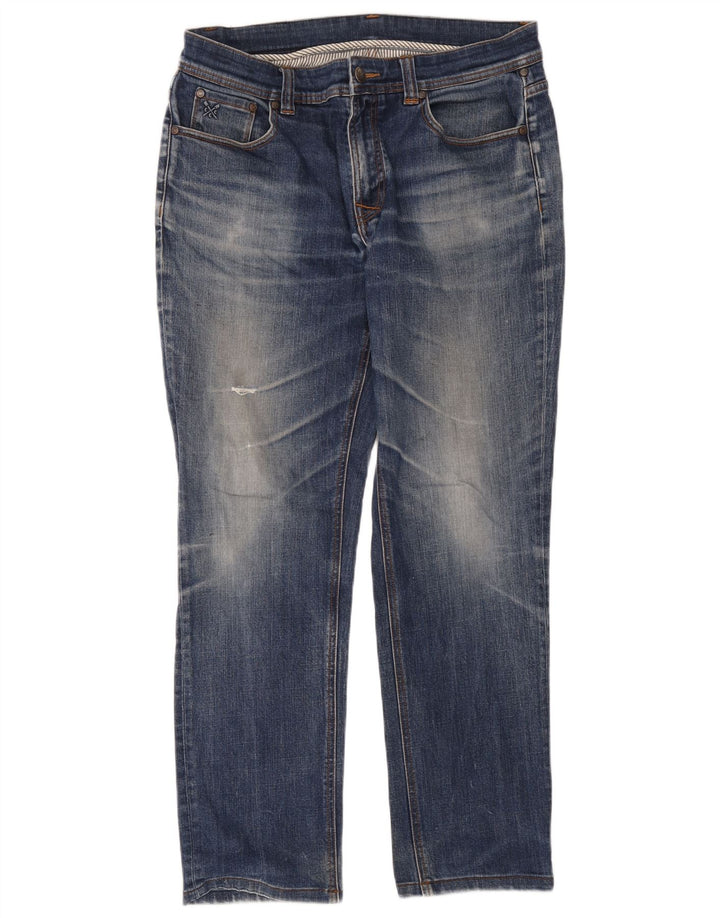 Crew Clothing Herren Straight Jeans W34 L34 Blau