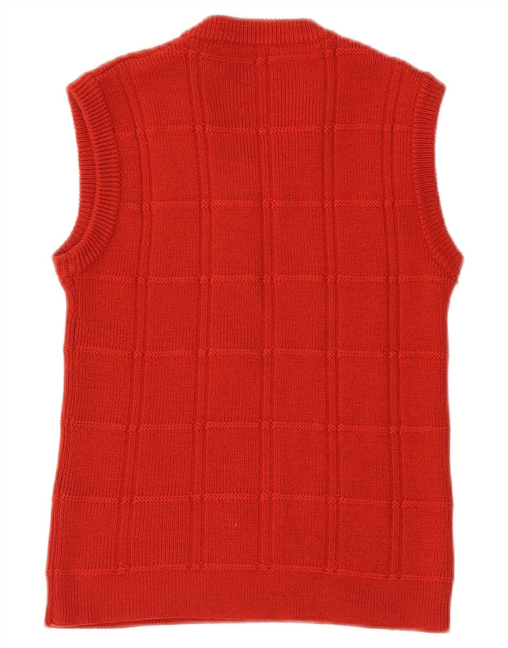 VINTAGE Damen Crop Vest Tank Top UK 10 Small Rot