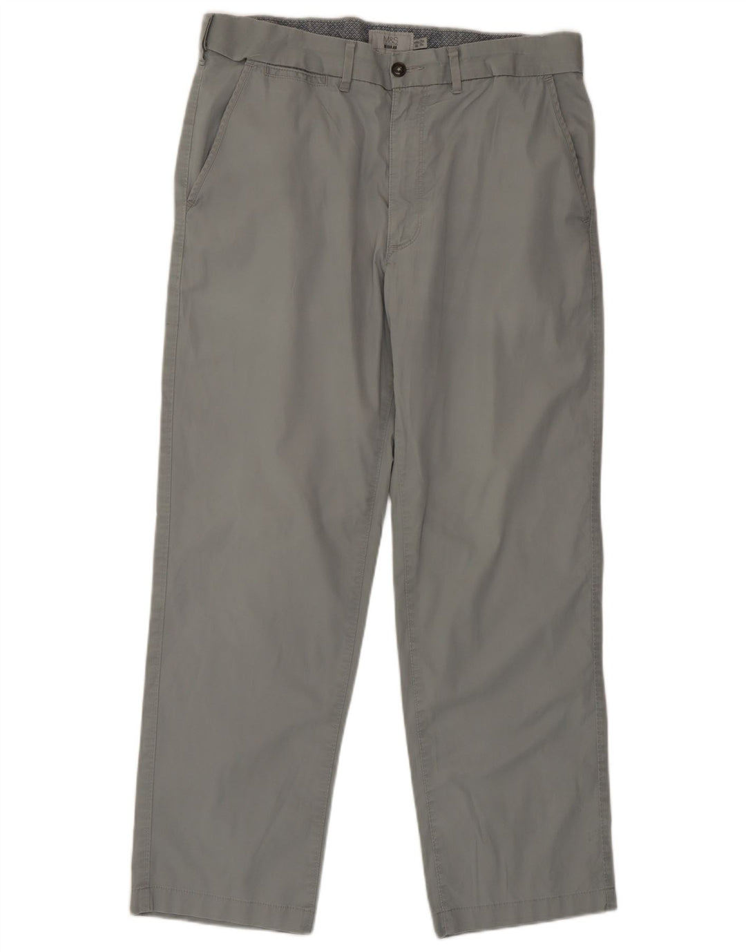 Marks & Spencer Herren-Chinohose, normal, W34, L29, Grau, Baumwolle