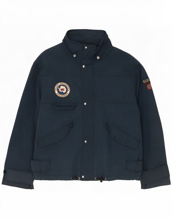 Napapijri Herren-Regenjacke mit Kapuze, UK 40, Größe L, Marineblau, Baumwolle