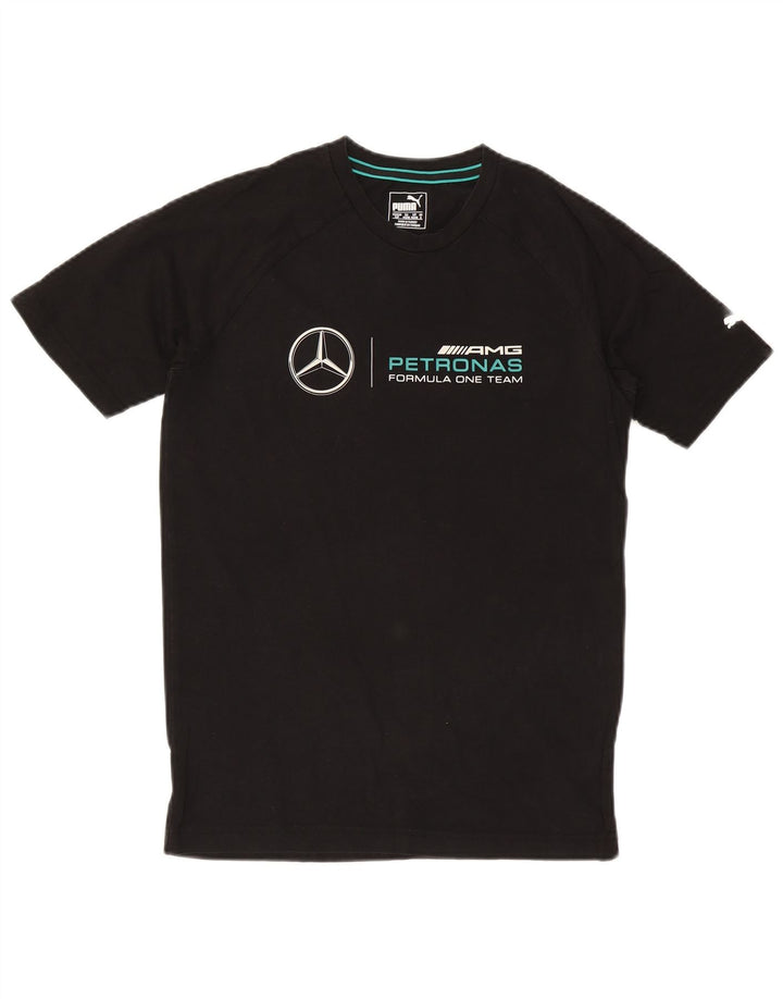 Puma Herren Grafik T-Shirt Top Small Schwarz