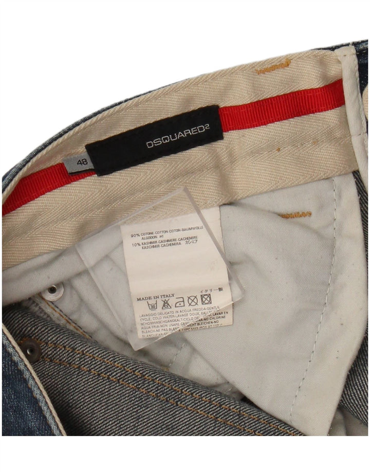 Dsquared2 Herren Straight Jeans IT 48 Medium W34 L29 Blaue Baumwolle