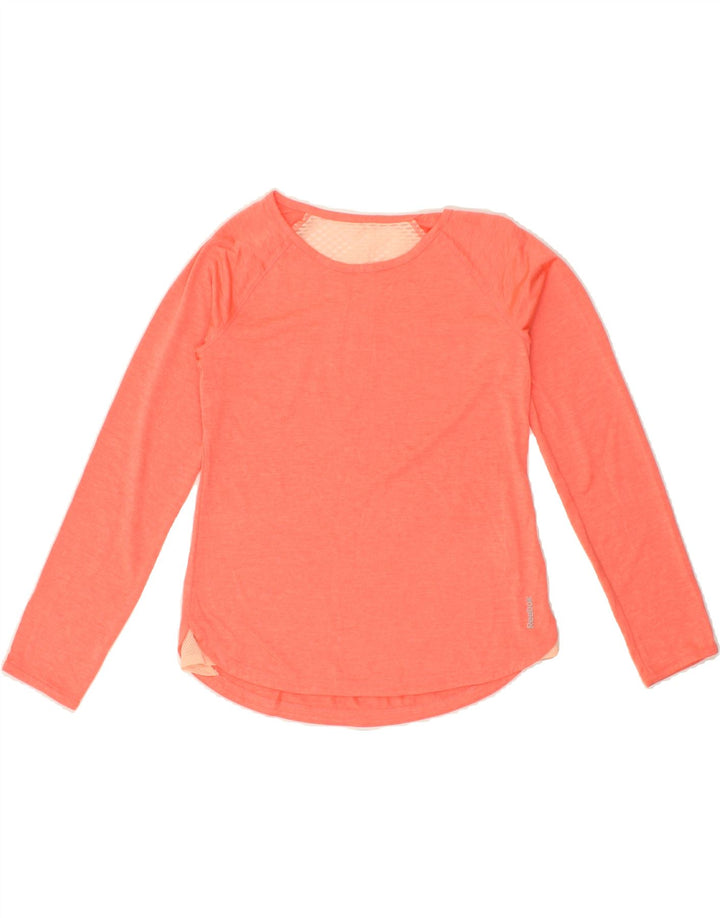 REEBOK Girls Top Long Sleeve 10-11 Years Medium Orange Polyester Vintage Reebok and Second-Hand Reebok from Messina Hembry 