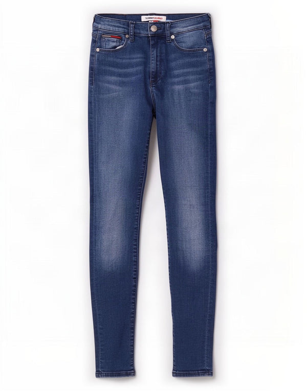 Tommy Hilfiger Damen Skinny Jeans W24 L30 Blaue Baumwolle