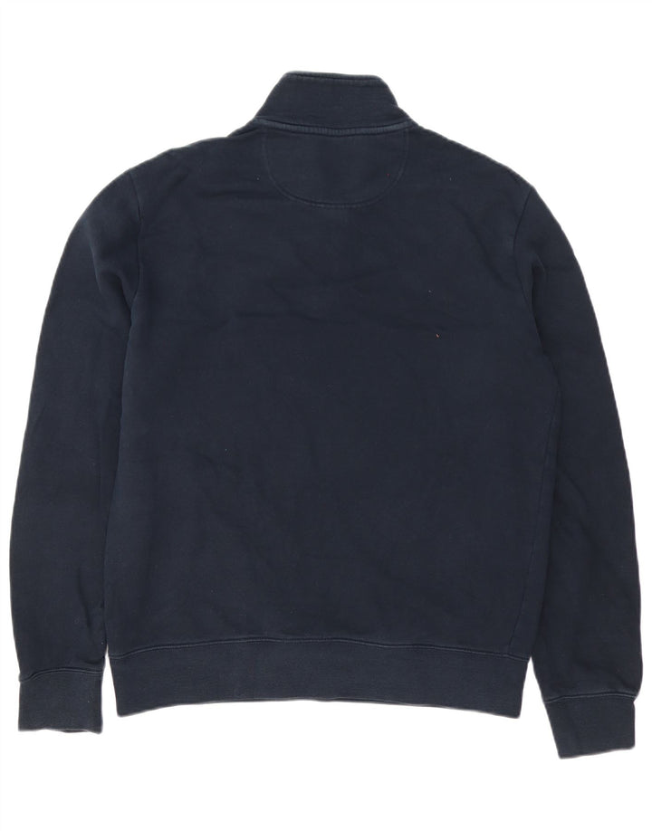 Marks & Spencer Herren-Sweatshirt mit Reißverschluss am Hals, mittlere marineblaue Baumwolle