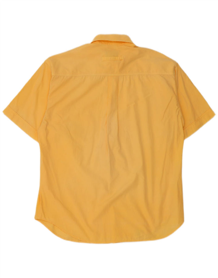 Trussardi Jeans Herren Kurzarmhemd Small Gelb Baumwolle