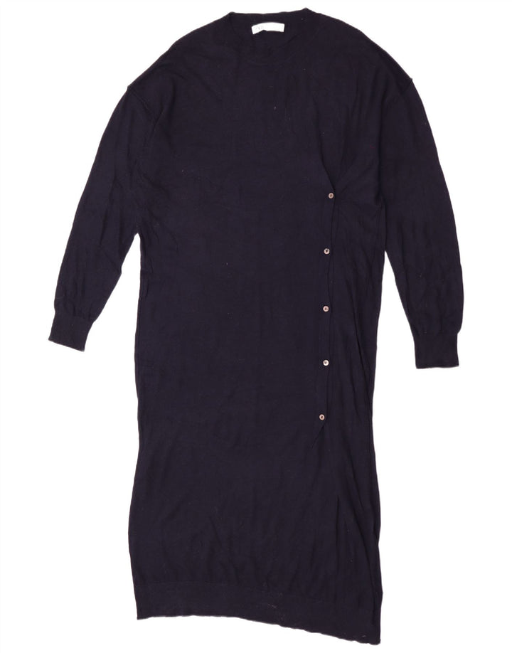 Zara Maxi-Pulloverkleid mit langen Ärmeln für Damen, UK 14, Mittelmarineblau, Polyester