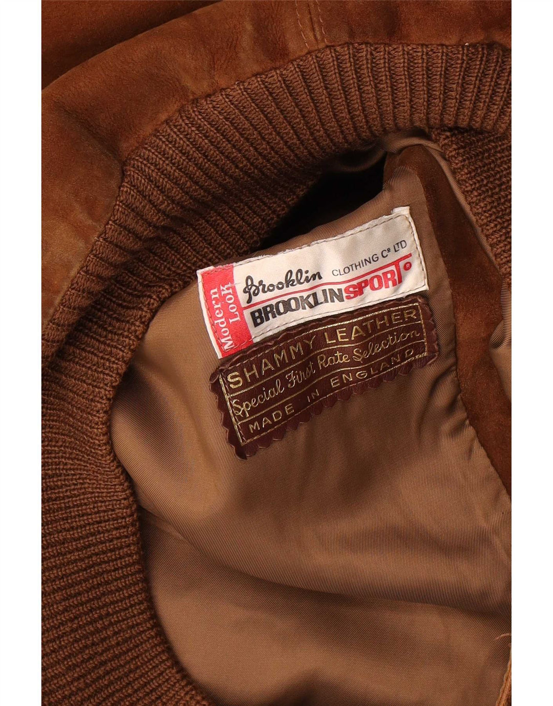 Vintage Herren Wildleder Bomberjacke UK 38 Mittelbraunes Leder