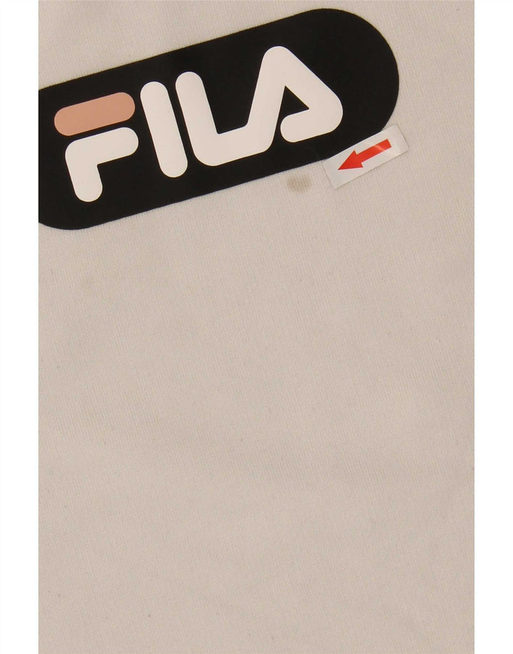 Fila Damen-Pullover, übergroßer Crop-Sweatshirt, Gr. 10, Größe S, Weiß, Farbblock