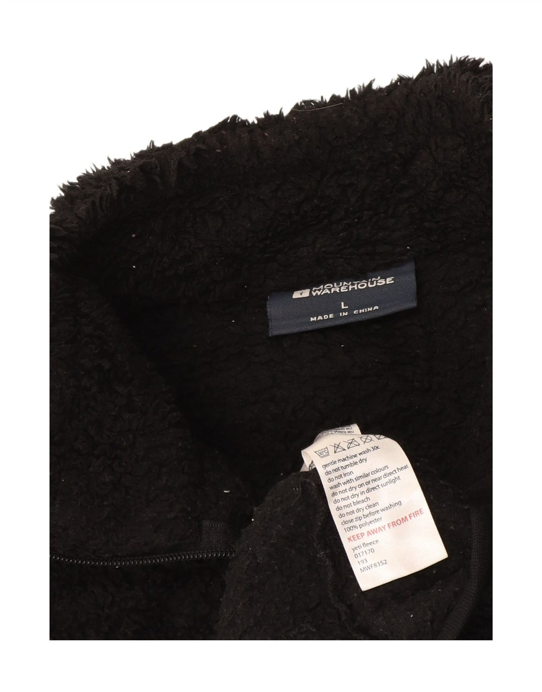 Mountain Warehouse Herren-Fleecepullover mit Reißverschluss am Kragen, Größe L, Schwarz, Polyester
