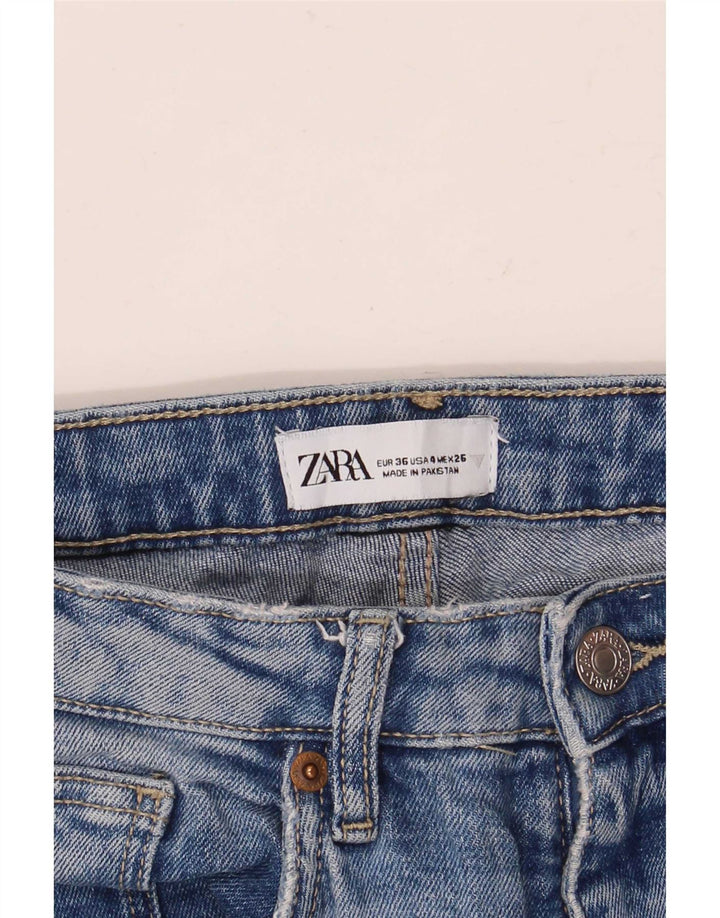 Zara Damen Bootcut Jeans EU 36 XS W26 L25 Blau