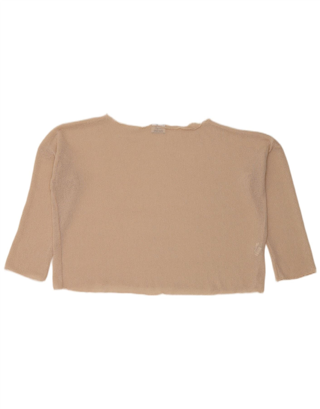 Zara Damen Crop Maxi Top 3/4 Ärmel UK 10 Small Beige Polyester